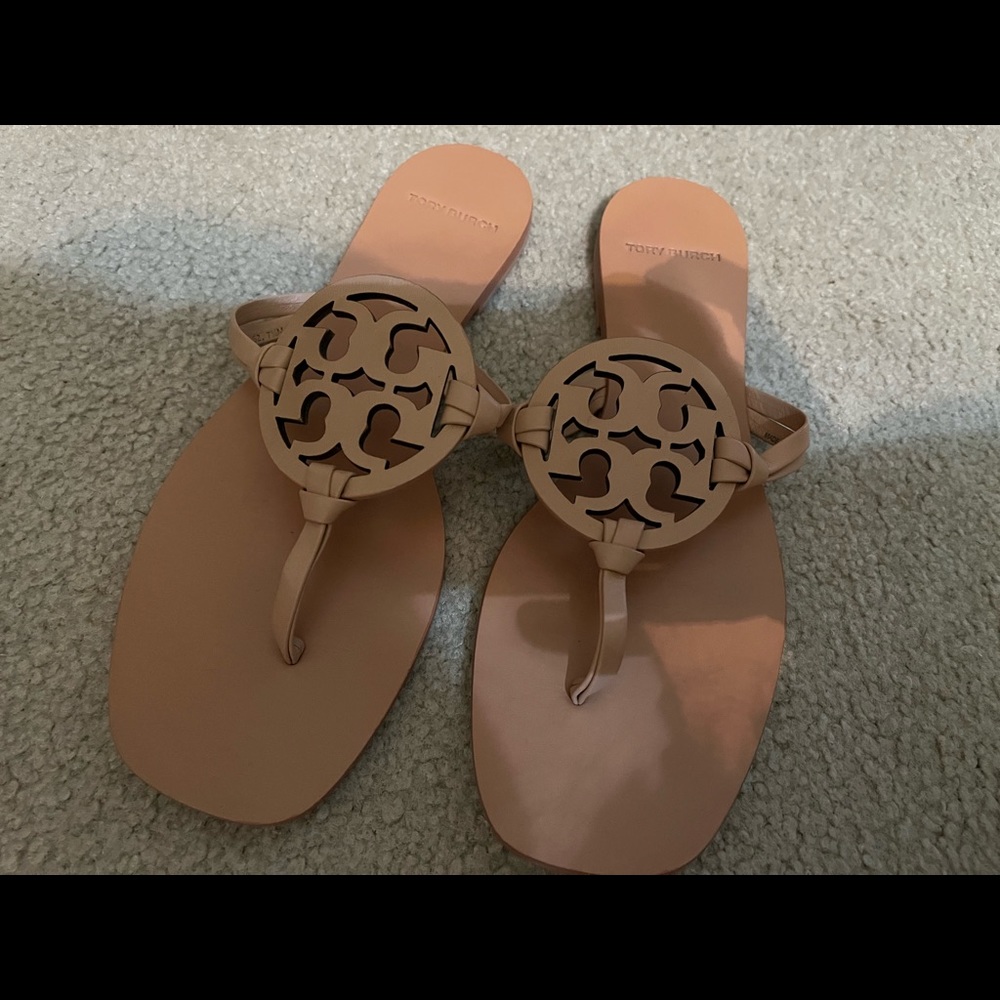 Tory Burch Miller square toe tan/natural 7.5